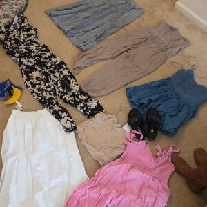 Floral Black and White Jumpsuit